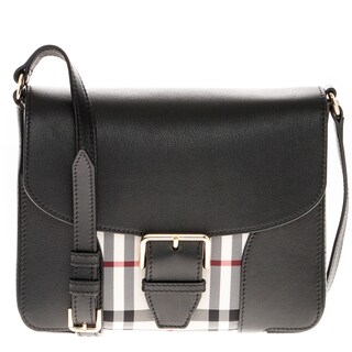 Burberry Small Horseferry Check and Smooth Leather Crossbody Bag