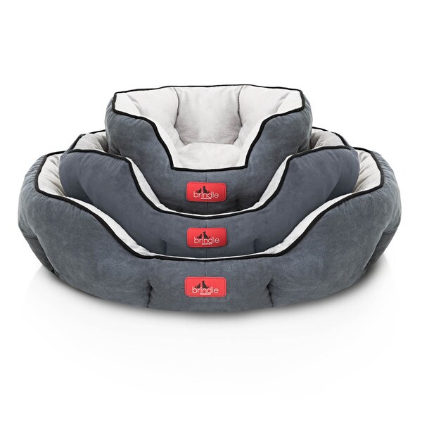 Brindle Washable Round Microsuede Bolster Dog Bed 18377932 Shopping The Best