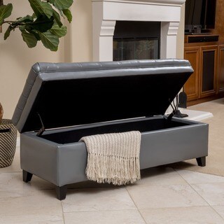 Christopher Knight Home Hastings Tufted Faux Leather Storage Ottoman