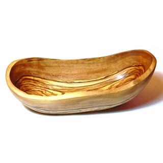 Set of 2 Le Souk Olivique Olive Wood Natural Form Large Oval Bowls (Tunisia)