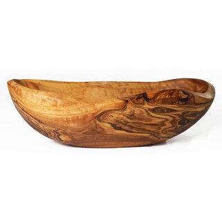 Le Souk Olivique Olive Wood Natural Form Extra Large Oval Bowl (Tunisia)
