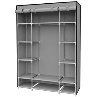 Grey Free Standing 13-shelf Storage Closet With Roll Down Covers