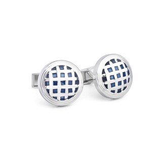 Rhodium-plated Brass Enamel Cufflinks