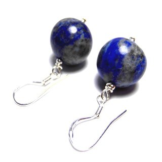 Natural Lapis Lazuli 12mm Sterling Silver Earrings