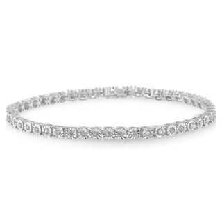 Sterling Silver 1ct TDW Diamond Tennis Bracelet (I-J, I3)