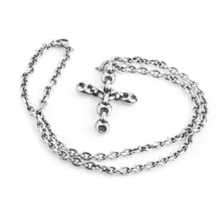 Gucci Sterling Silver Link Crucifix Necklace