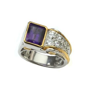 One-of-a-kind Michael Valitutti Emerald Cut Amethyst Ring