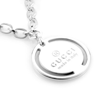 Gucci Sterling Silver Signature Pendant Necklace