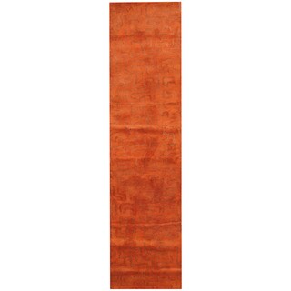 Herat Oriental Indo Hand-tufted Tibetan Orange/ Brown Wool Runner (2'6 x 10')
