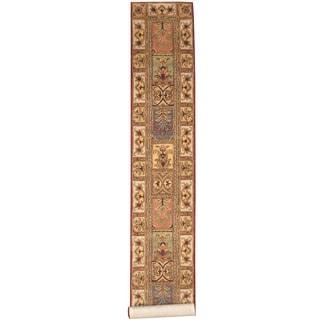 Herat Oriental Indo Hand-tufted Tabriz Red/ Ivory Wool Runner (2'3 x 13'10)