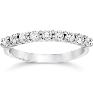 14k White Gold 1/2ct TDW Eco Friendly Lab Grown Diamond Wedding Stackable Ring (E-F,VS1-VS2)