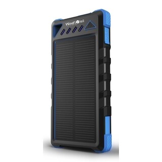 WindSoleil Mawu Solar Power 8000mAh Portable Waterproof Battery Bank Charger with LED Light