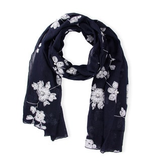 Saachi Women's Faux Pearl Floral Embroidered Scarf (China)