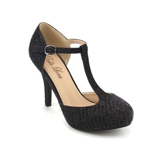 Pazzle Gb57 Women's T-strap Glitter Heels