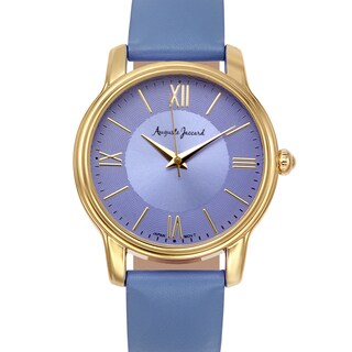 Auguste Jaccard Women's Caldera Multi-textured Dial Watch with Blue Leather Strap