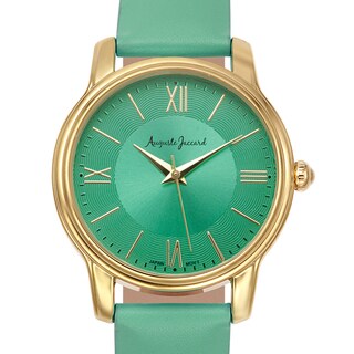 Auguste Jaccard Women's Caldera Multi-textured Dial Watch with Green Leather Strap
