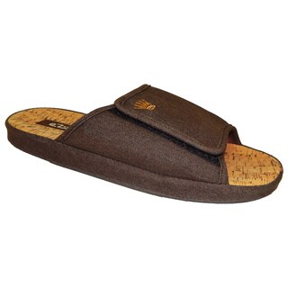 Vecceli Men's Brown Denim Print Slippers