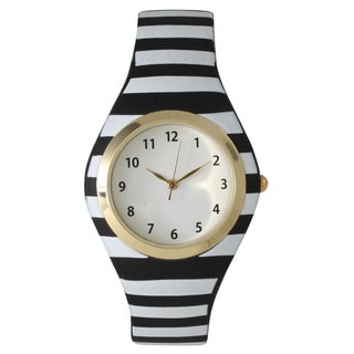 Olivia Pratt Striped Silicone Watch