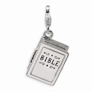 Sterling Silver 3D Enameled Bible Charm