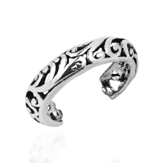 Detailed Open Swirl Filigree .925 Silver Toe or Pinky Ring (Thailand)
