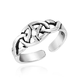 Mirrored Celtic Trinity Knot Sterling Silver Toe Ring (Thailand)
