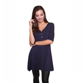 Zenana Juniors' Clothing Basic Henley Tunic Top