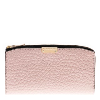Burberry Signature Grain Leather Zip Around Wallet
