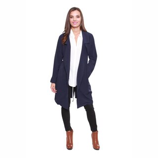 Love Tree Juniors' Clothing Lightweight Trench Coat with Self Tie Belt