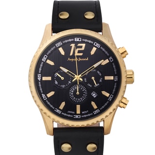 Auguste Jaccard Men's Aftershock Multifunction Watch with Black Leather Strap