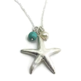 Mama Designs Handmade Faux Turquoise Starfish Charm Necklace