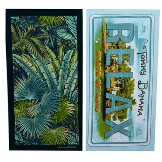Tommy Bahama Leaves and Relaxed State Beach Towel Set
