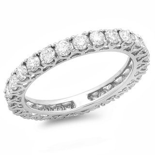 14k Gold 1 1/2ct TDW Round Diamond Wedding Eternity Ring (H-I, I1-I2)