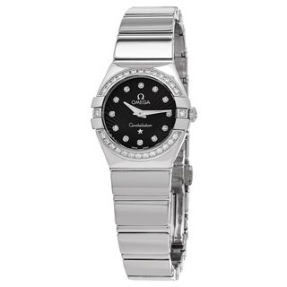 Omega Women's 123.15.24.60.51.002 'Constellation' Black Diamond Dial Stainless Steel Bracelet Swiss Quartz Watch