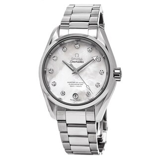 Omega Women's 231.10.39.21.55.002 'Aqua Terra' Mother of Pearl Diamond Dial Stainless Steel Swiss Automatic Medium Watch