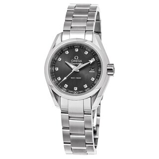 Omega Women's 231.10.30.60.56.001 'AquaTerra' Grey Diamond Dial Stainless Steel Swiss Quartz Watch