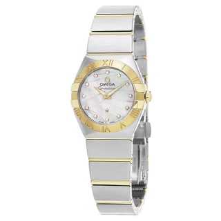 Omega Women's 123.20.27.60.55.005 'Constellation' Mother of Pearl Diamond Dial Steel/Yellow Gold Swiss Quartz Watch