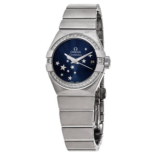 Omega Women's 123.15.27.20.03.001 'Orbis Constellation Star' Blue Dial Stainless Steel Diamond Swiss Automatic Watch