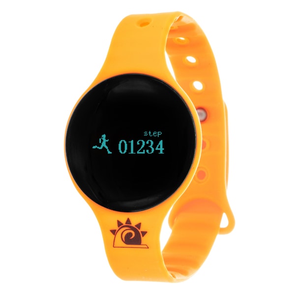 Orange Zunammy Slim Round Activity-Tracker Watch with Tap-Screen Display