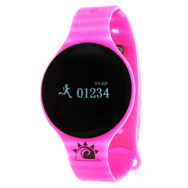 Pink Zunammy Slim Round Activity-Tracker Watch with Tap-Screen Display
