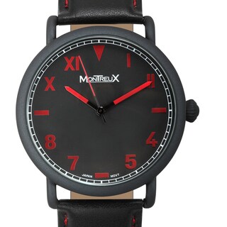 Montreaux Men's Black Genuine Leather Gillespie Quartz Watch