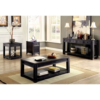 Furniture of America Cosbin Bold 4-piece Antique Black Accent Table Set