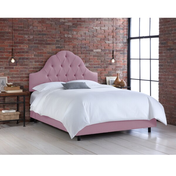 Skyline Furniture Lavender Linen Arched Tufted Bed