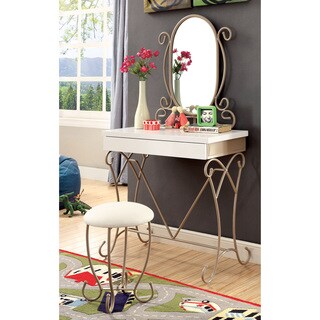 Furniture of America Princess Dream 2-piece Vanity with Stool Set