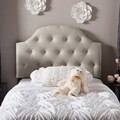 Baxton Studio Midas Modern and Contemporary Twin Size Fabric Upholstered Button-tufted Scalloped Headboard 