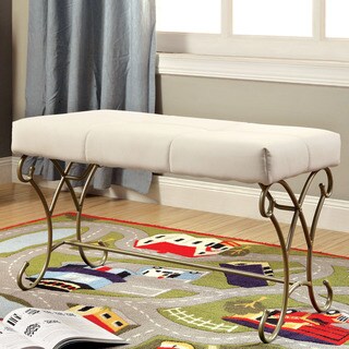 Furniture of America Princess Dream Two-Tone Upholstered Bench