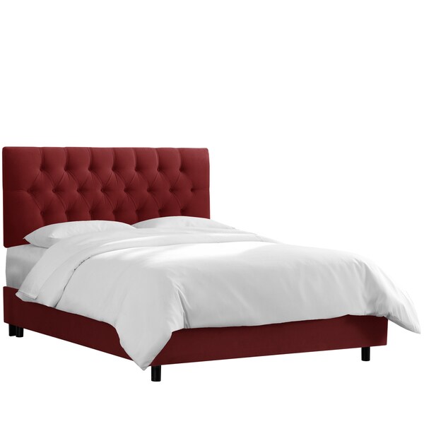 Skyline Furniture Berry Velvet Tufted Bed