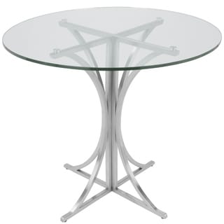 Boro Contemporary Brushed Stainless Steel Dining Table