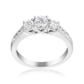 Andrew Charles 14k White Gold 1ct TDW 3-stone Diamond Ring (H-I, SI2-I1)