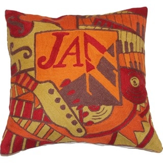 Jazz Wool Chainstitch Pillow Cover (India)