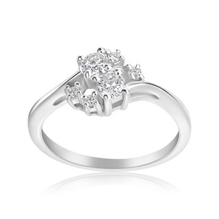 Andrew Charles 14k White Gold 1/3ct TDW 2-stone Forever Ring (H-I, SI2-I1)
